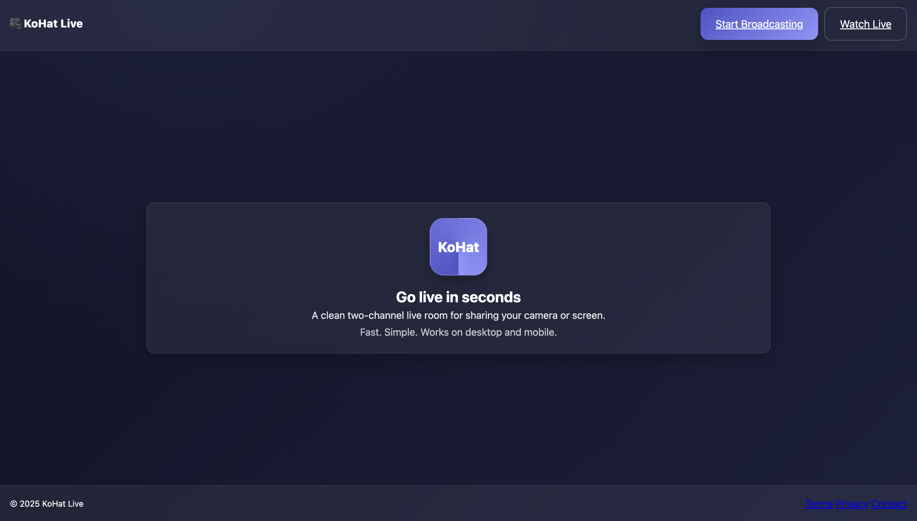 Kohat-Live demo screenshot